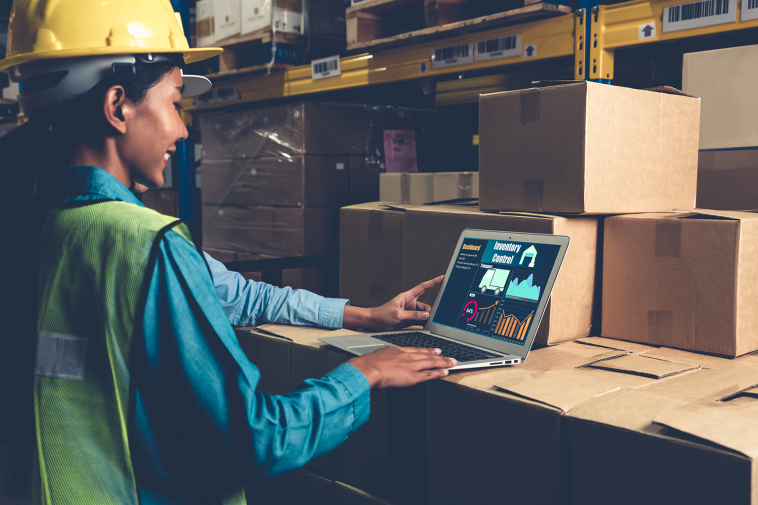 A warehouse manager doing inventory control in the business's ERP.