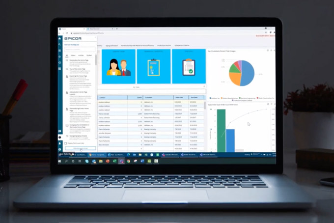 epicor-software-laptop À quoi ressemble Epicor ERP sur un ordinateur portable.