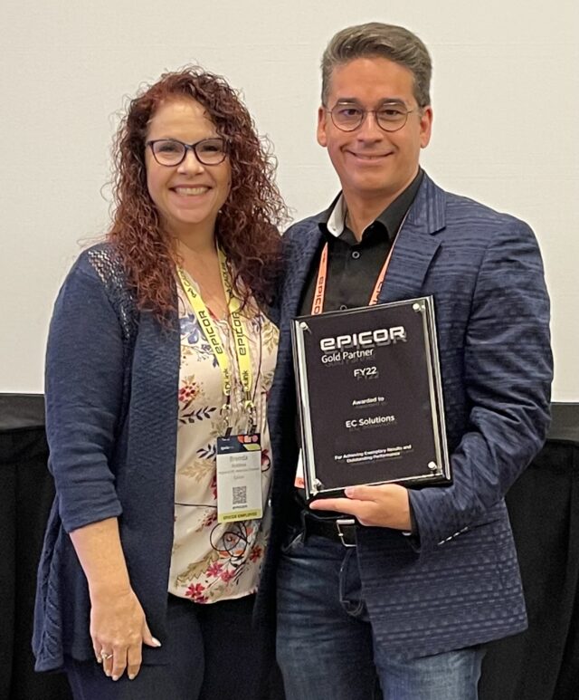 Brenda Nobleza, Vice-President for the Americas at Epicor and Stéphan Leclerc, President of EC Solutions. Brenda Nobleza, Vice-President for the Americas at Epicor and Stéphan Leclerc, President of EC Solutions.