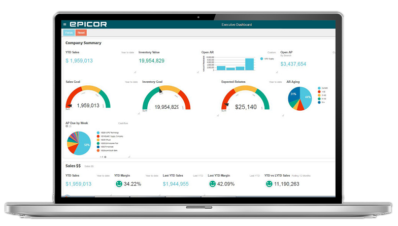 Executive dashboards in Epicor Data Analytics Executive dashboards in Epicor Data Analytics