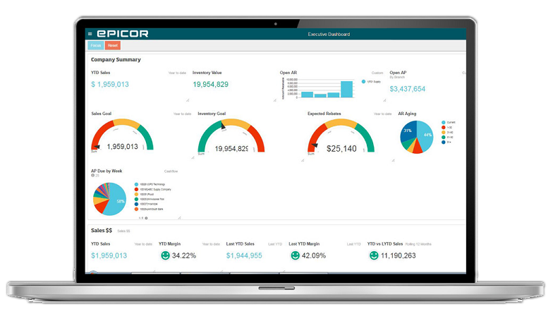 Executive dashboards in Epicor Data Analytics