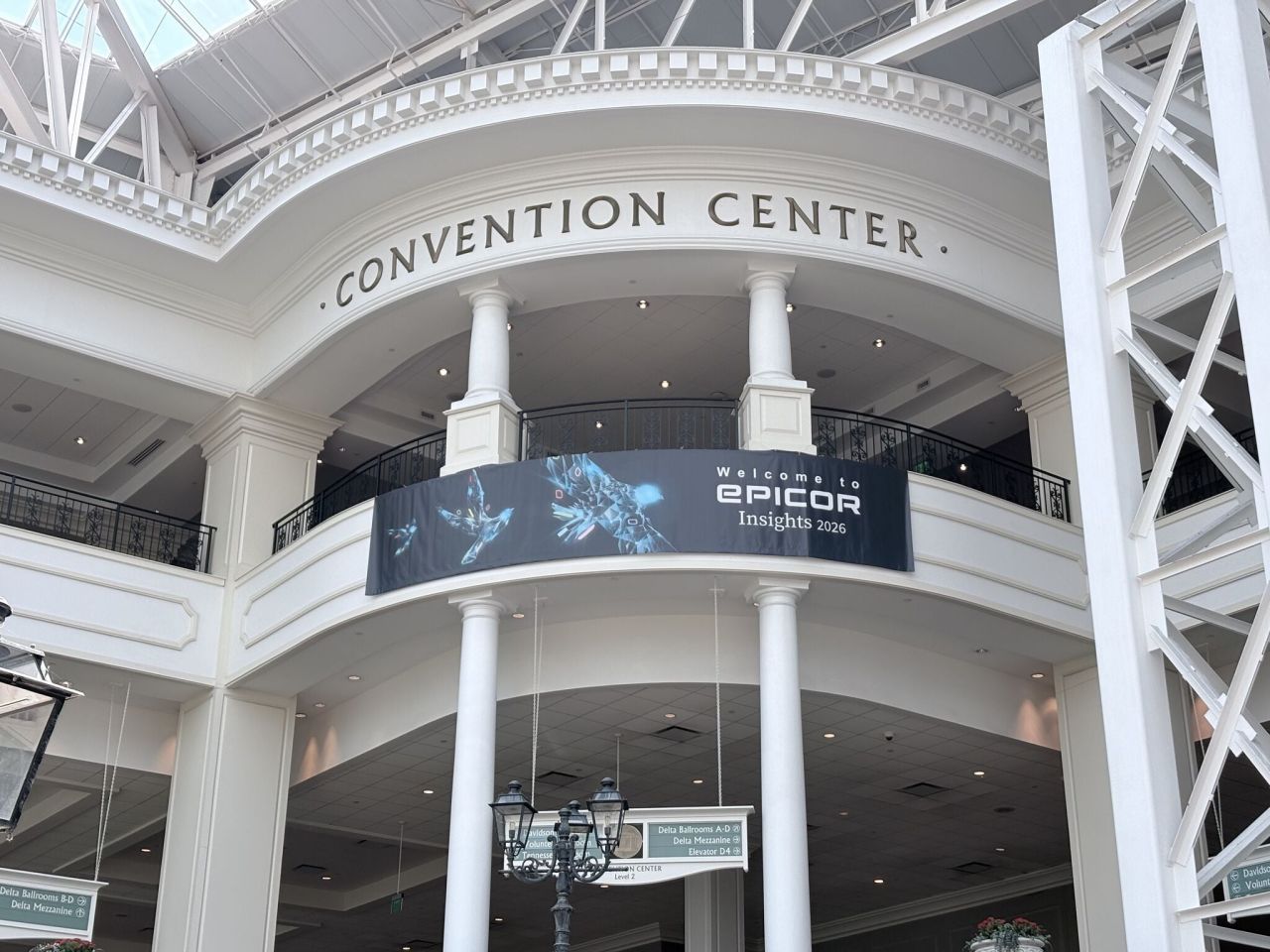 Exterior view of the building hosting the Epicor Insights 2026 event.
